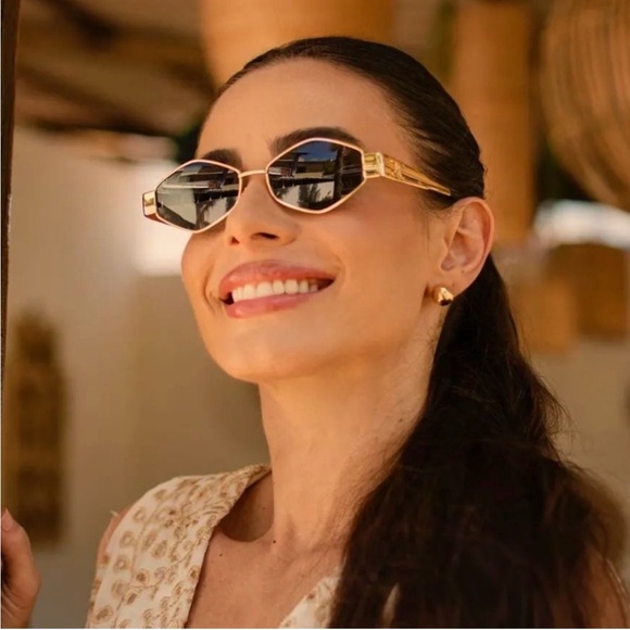 NWT Celine Hexagon Metal Triomphe 54MM Geometric Sunglasses - Picture 2 of 13